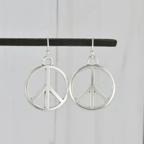 Retro Vibes Peace Symbol Earrings - Picture 2 of 3